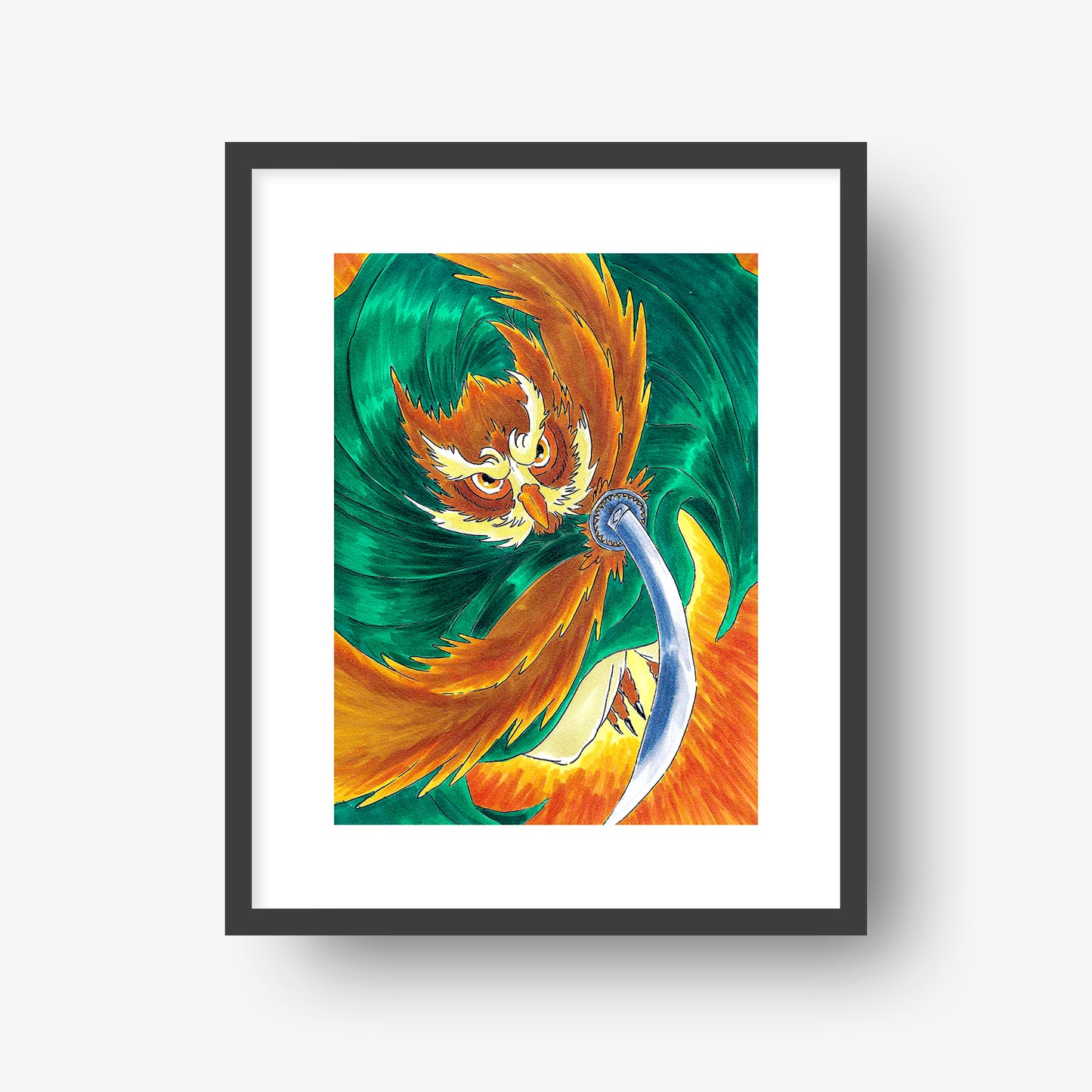 Flying Fukuro - 8x10" Print